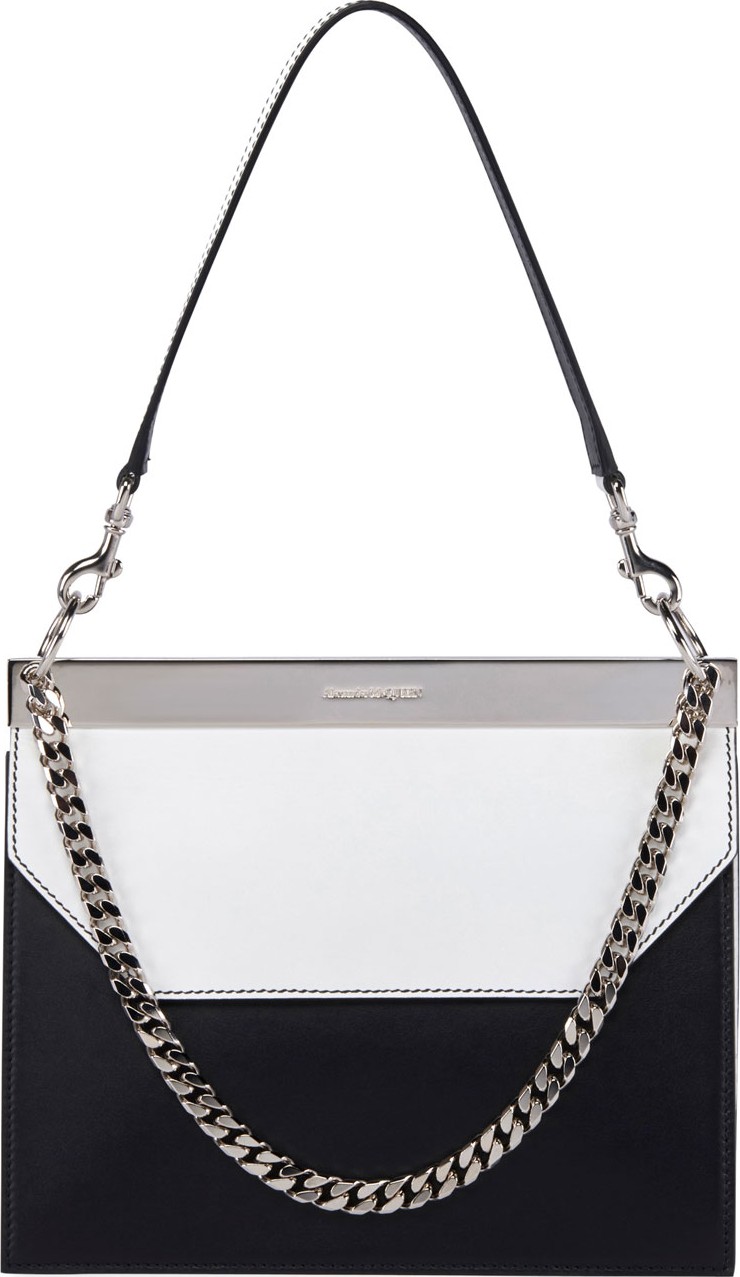 Alexander McQueen Bar Colorblock Leather Shoulder Bag