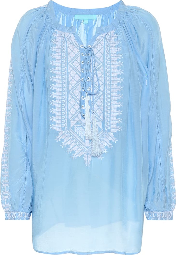 Melissa Odabash Simona embroidered top