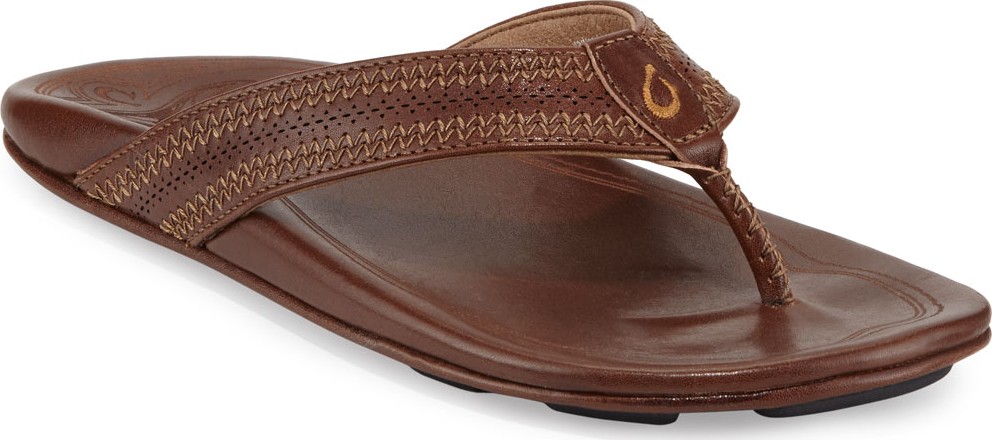 Olukai Po'okela Leather Thong Sandals