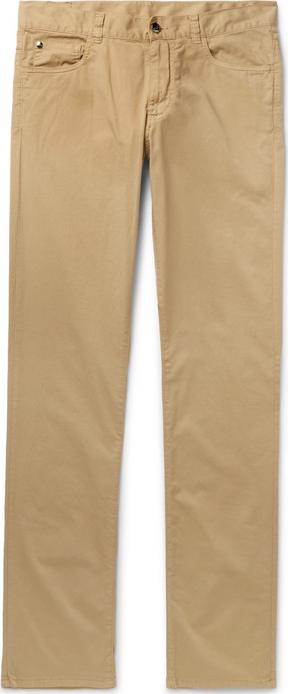 Canali Stretch-Cotton Twill Trousers