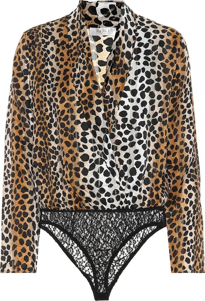 RIXO LONDON Avril satin and lace bodysuit