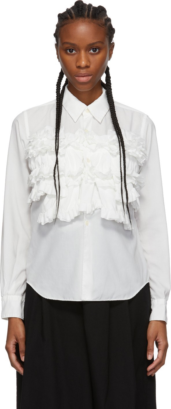 Comme Des Garçons Comme Des Garçons White Ruffled Shirt