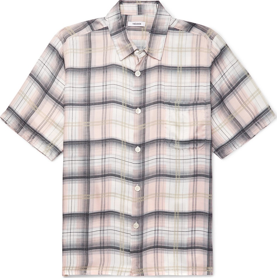 Très Bien Checked Matte-Satin Shirt