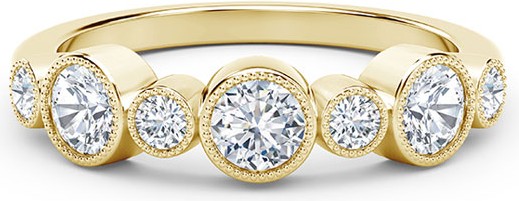 Forevermark Tribute 18k Gold 9-Dia Bezel Ring, Size 6.5