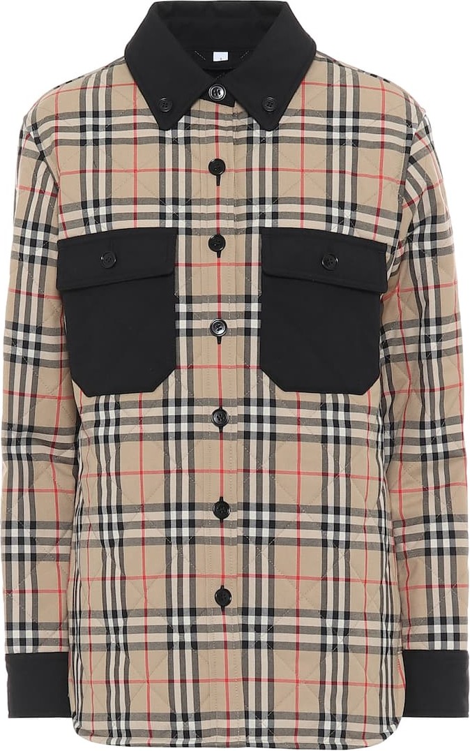 Burberry London England Vintage Check quilted wool shirt