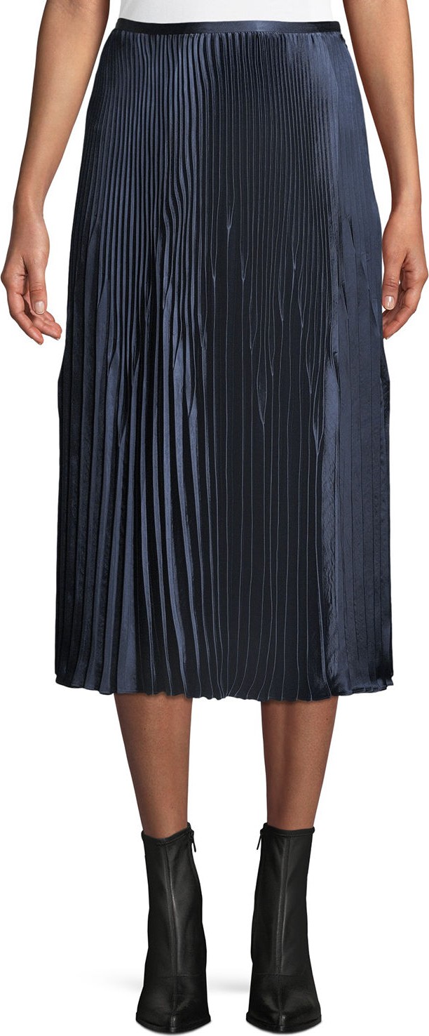 Vince Pleated Midi Skirt
