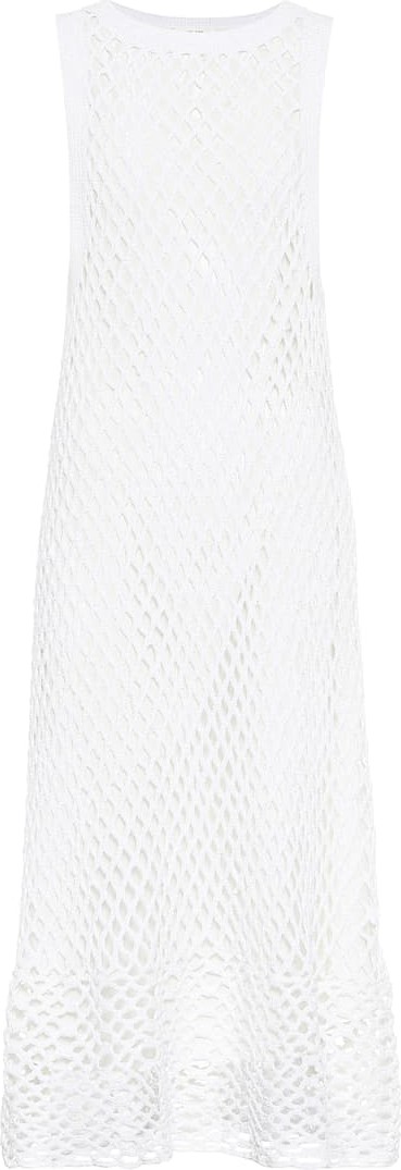 THE ROW Atis netted cotton-blend midi dress