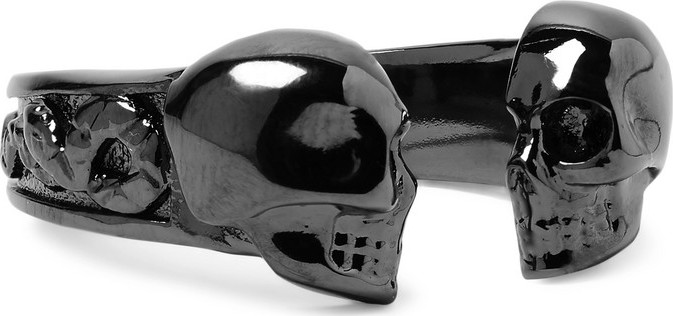 Alexander McQueen Skull Gunmetal-Tone Ring