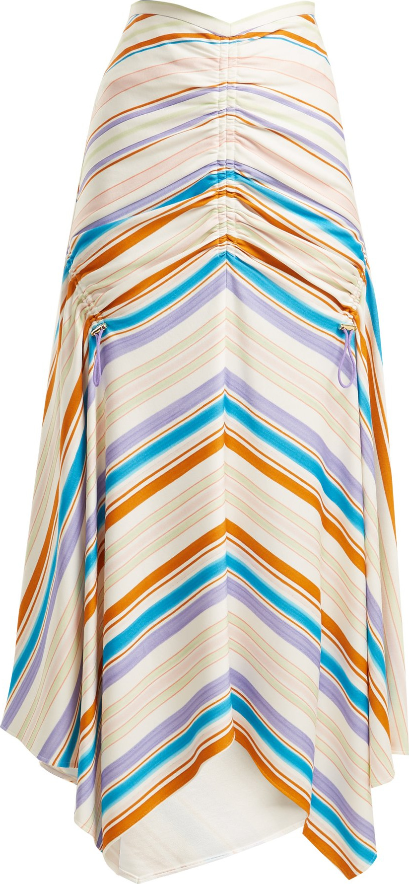 Peter Pilotto Ruched striped-jersey skirt