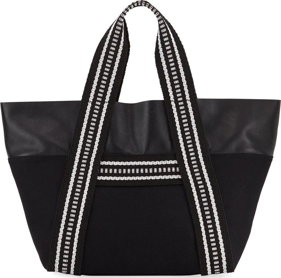 Proenza Schouler Convertible East-West Canvas/Leather Tote Bag
