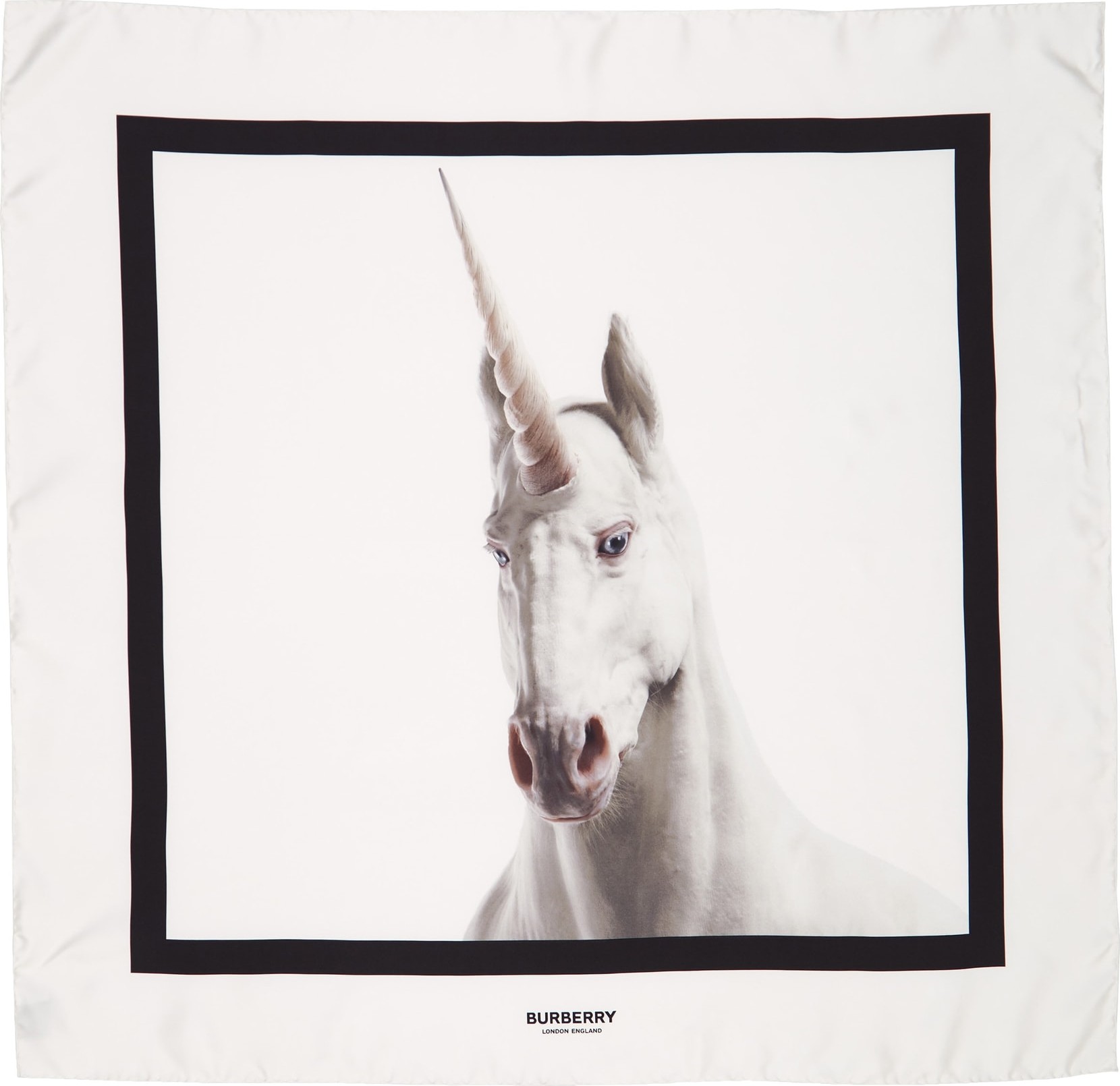 Burberry London England Unicorn Graphic Square Silk Scarf