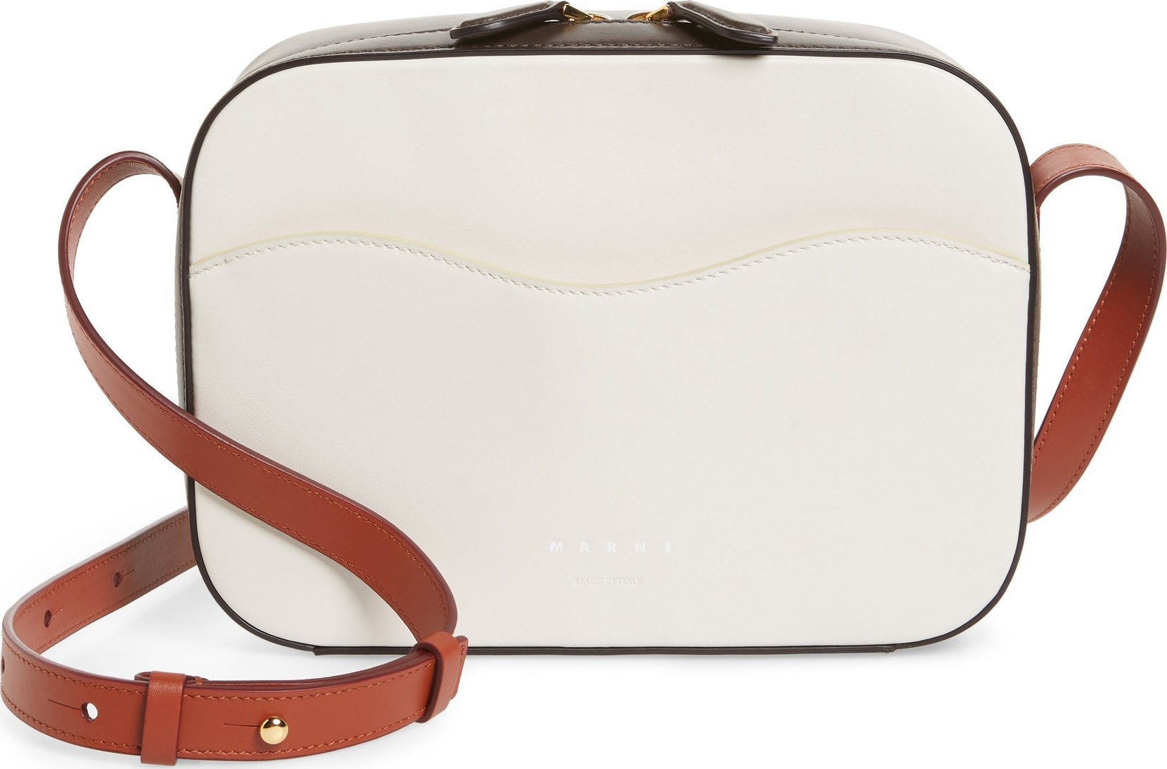 Marni Small Shell Colorblock Leather Shoulder Bag