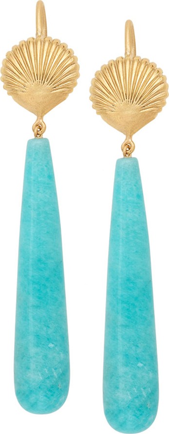 Jamie Wolf 18k Amazonite Shell Earrings
