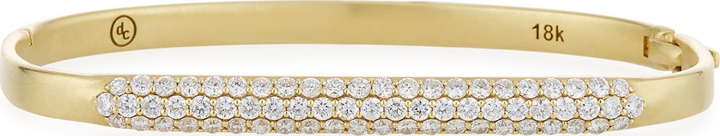 Dominique Cohen 18k Gold Classic Diamond Hinged Huggie Bangle Bracelet