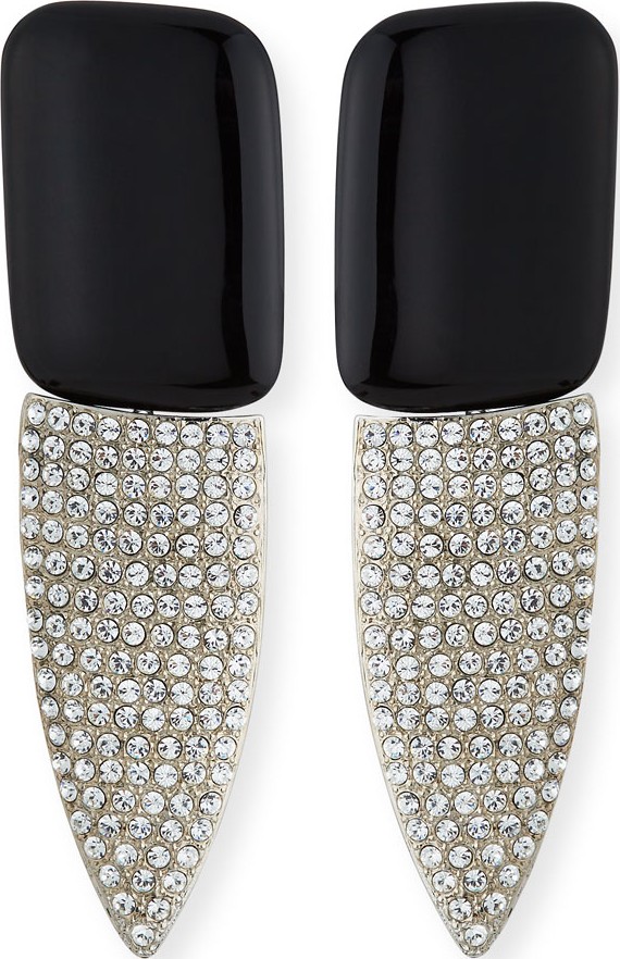 Saint Laurent Smoking Resin & Crystal Earrings