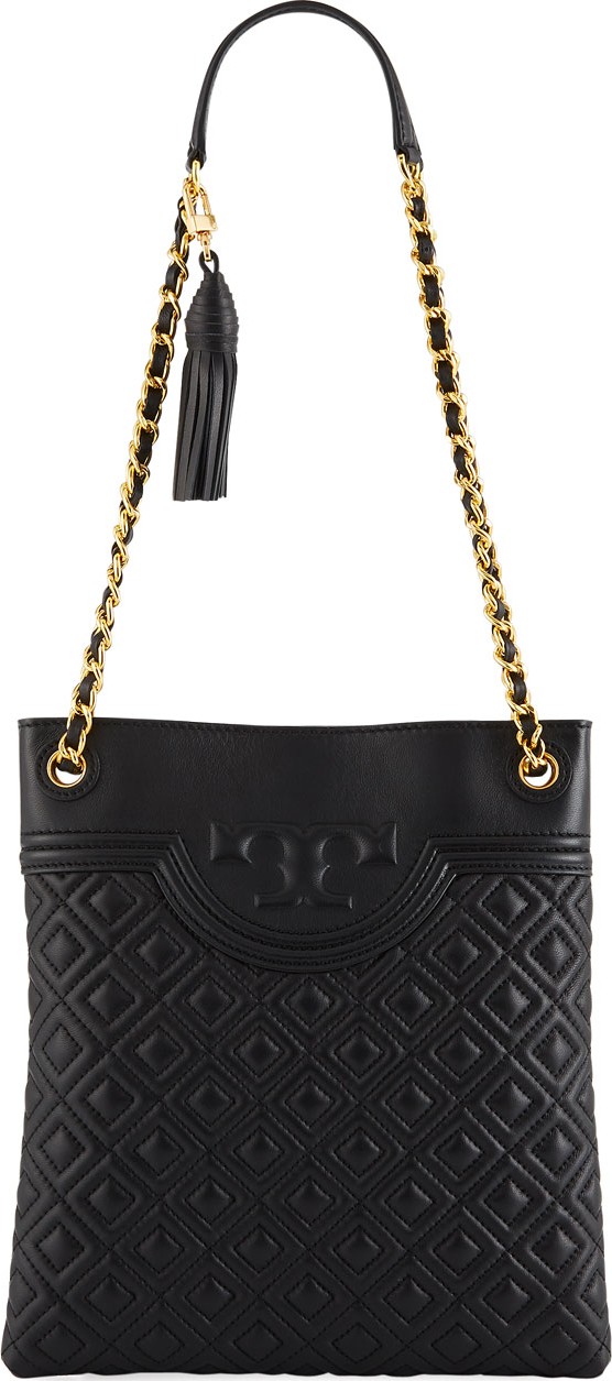 Tory Burch Fleming Diamond-Quilted Swing-Pack Tote Bag - Brass Hardware