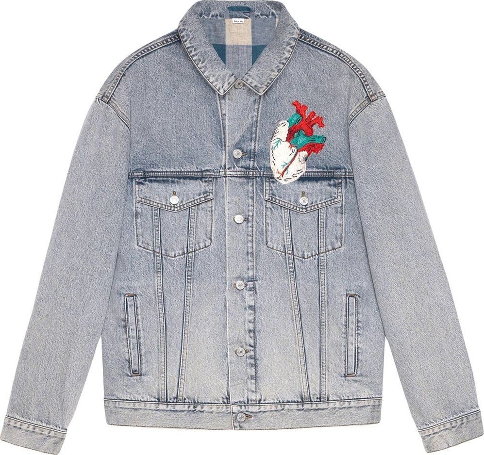 Gucci embroidered oversize denim jacket