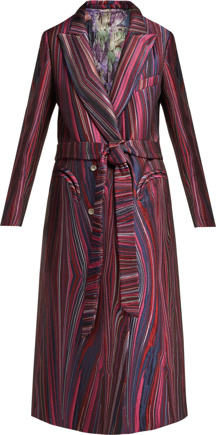 Blazé Milano X Arizona Muse Sundance striped-jacquard coat