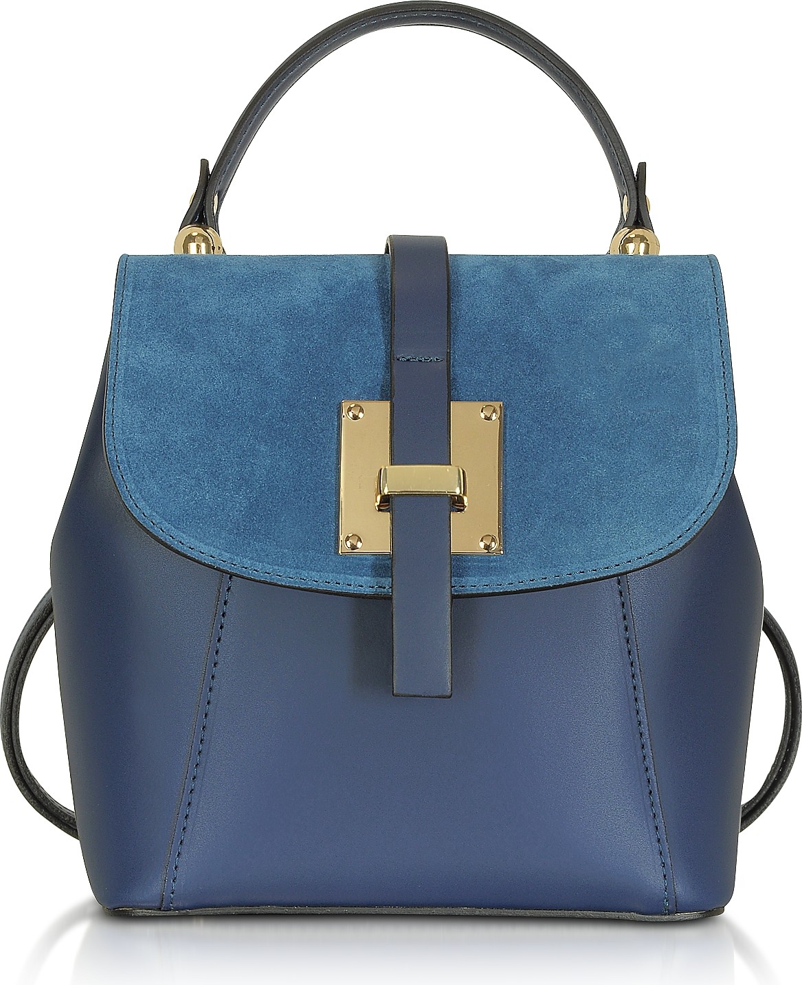 Gisèle 39 Palazia Black Suede and Leather Small Backpack