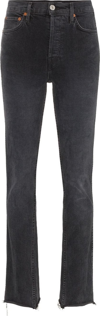 RE/DONE Black double needle long straight leg jeans