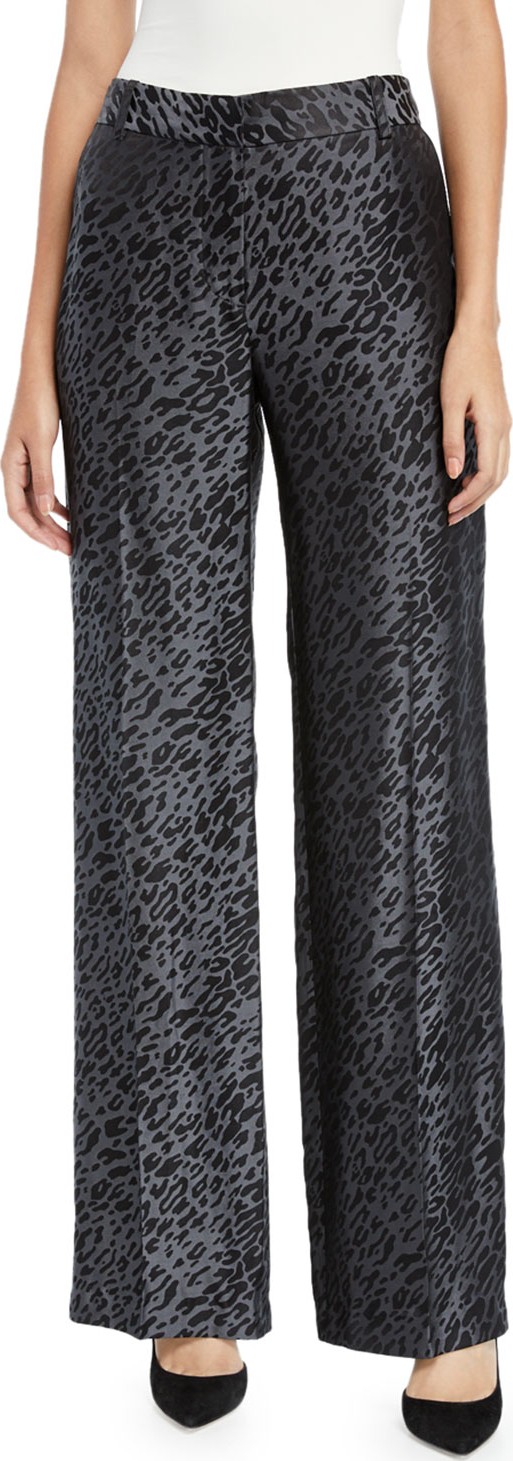 Equipment Arwen Wide-Leg Leopard-Print Trousers