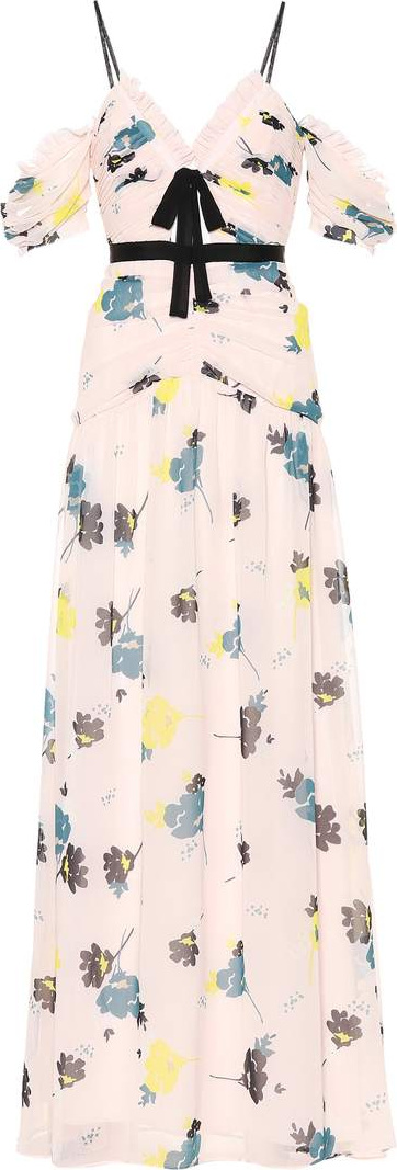 Self Portrait Floral chiffon maxi dress