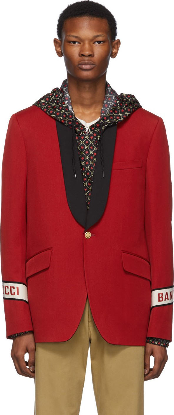 Gucci Red 'Gucci Band' Blazer