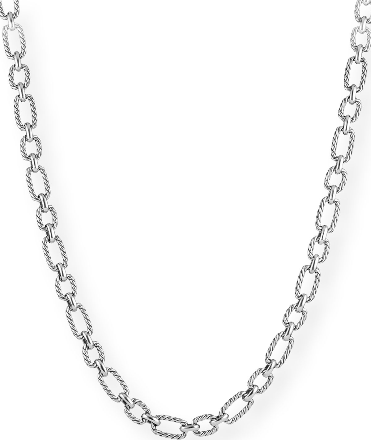 David Yurman Cushion-Link Chain Necklace w/ Blue Sapphires