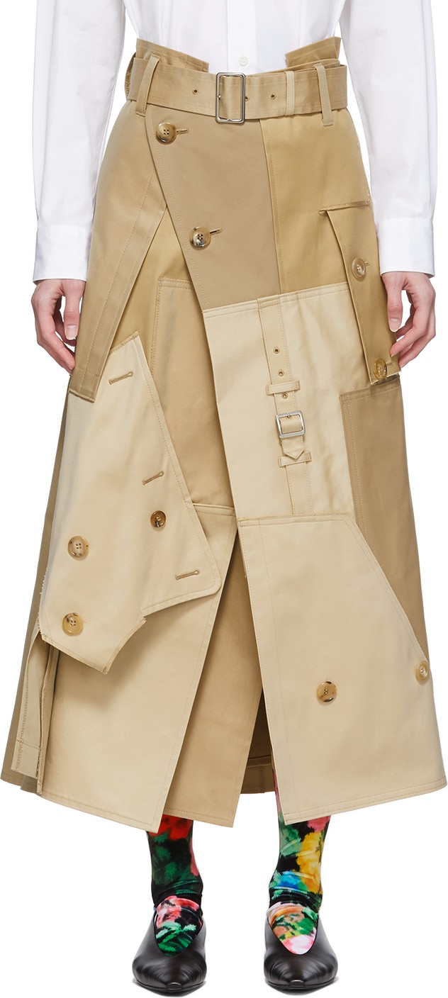 Junya Watanabe Beige Cotton Gabardine Skirt