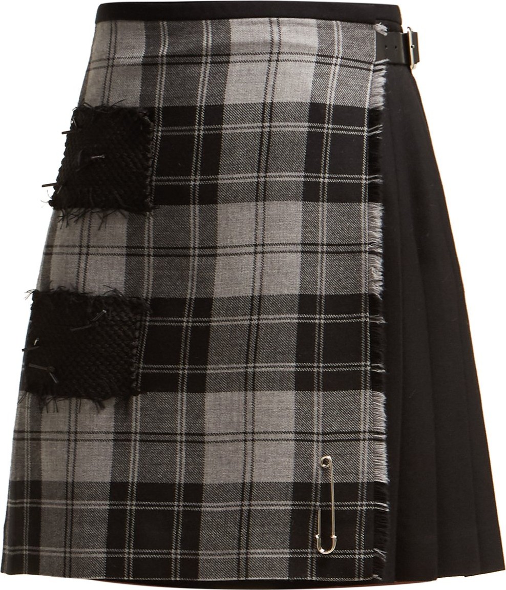 Le Kilt Douglas high-rise check wool kilt