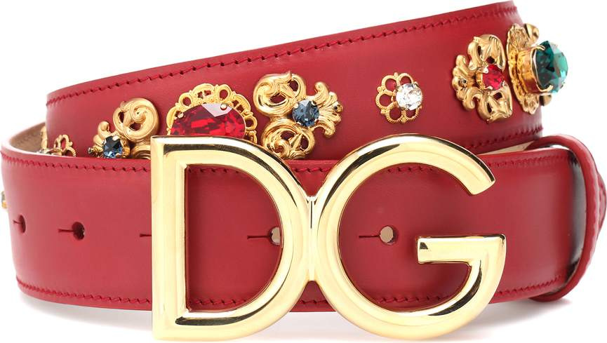 Dolce & Gabbana DG embellished leather belt