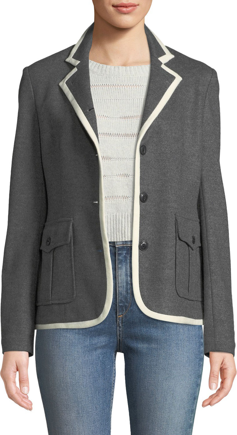 Rag & Bone Uni Button-Front Wool Blazer