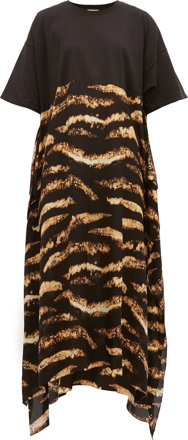 Raey Bleached tiger-print silk and cotton T-shirt dress
