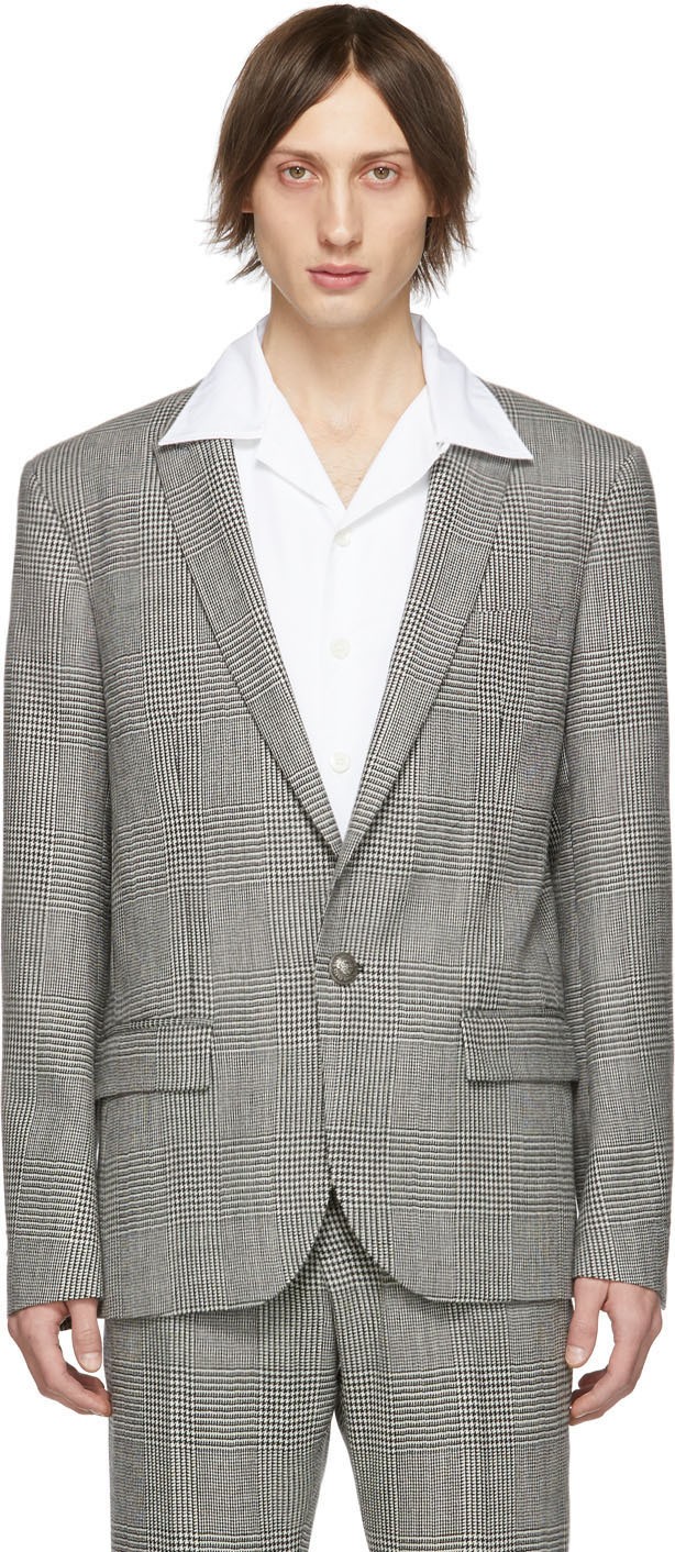 Balmain Black & White Prince Of Wales Blazer