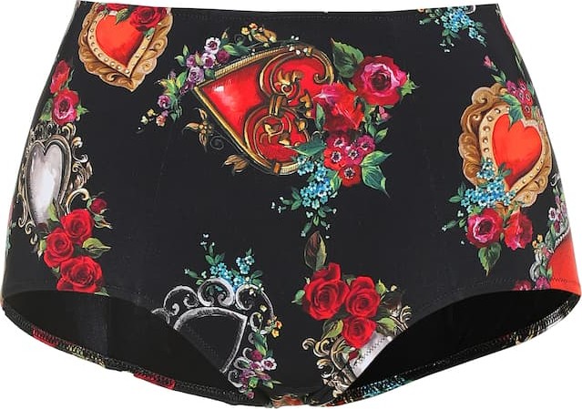 Dolce & Gabbana Printed high-rise bikini bottoms
