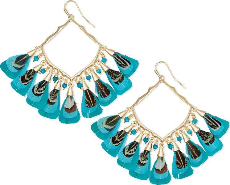 Kendra Scott Raven Feather & Stone Earrings