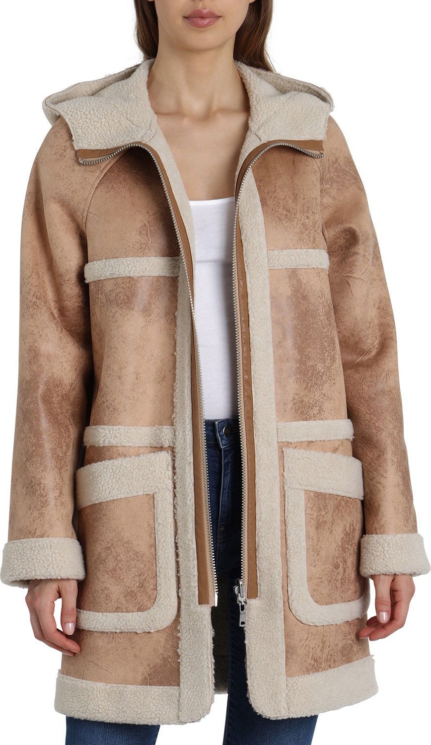 Avec Les Filles Reversible Sherpa Hooded Coat