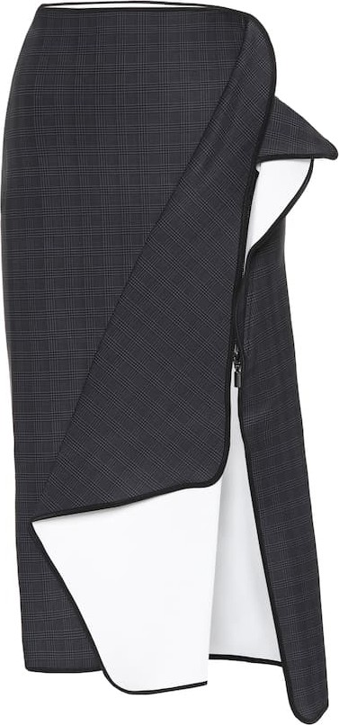 Maticevski Pacific checked ponte wrap skirt