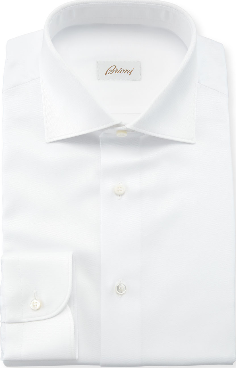 Brioni Men's Solid Textured Dress Shirt