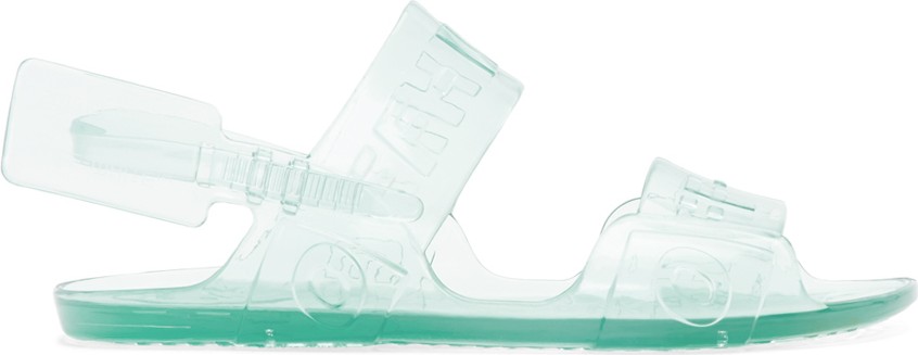 Off White Blue Jelly Zip-Tie Sandals