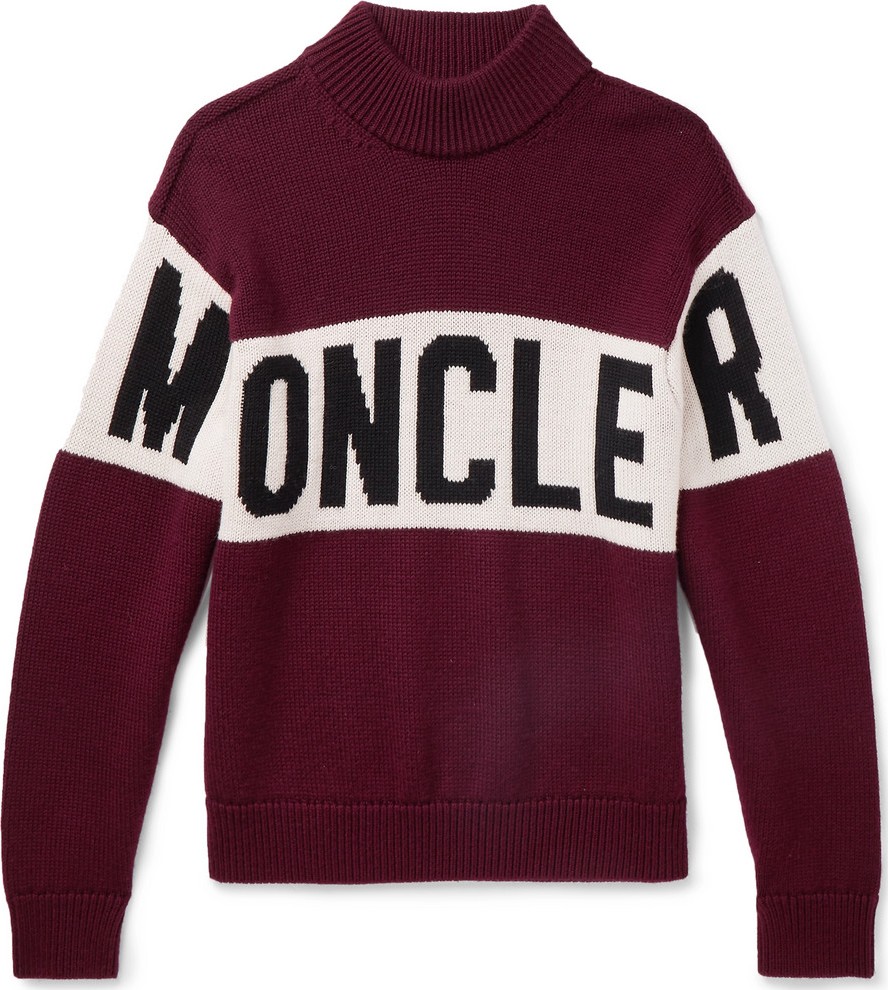 Moncler Logo-Intarsia Virgin Wool Sweater