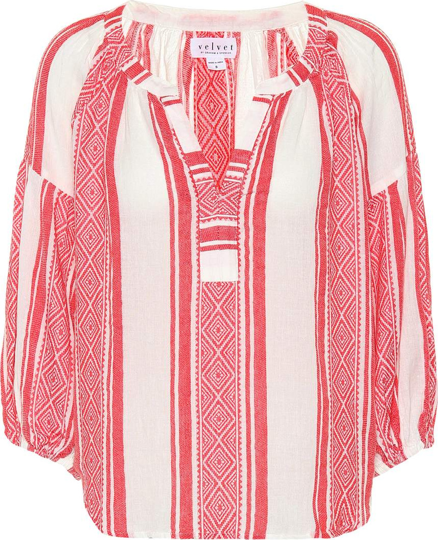 Velvet By Graham & Spencer Britt striped cotton top