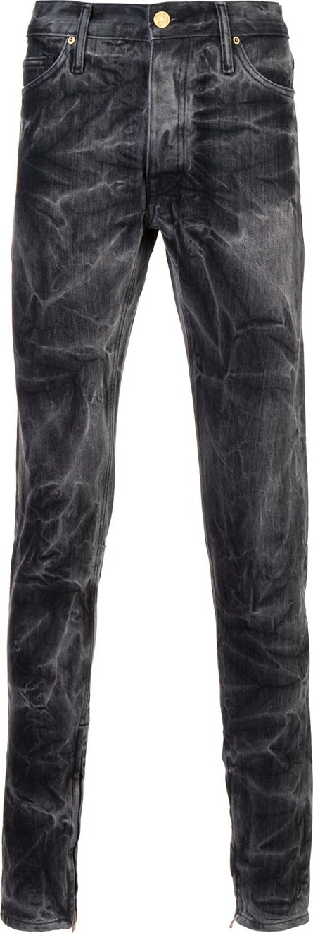 Fear of God black bleached effect slim-fit jeans