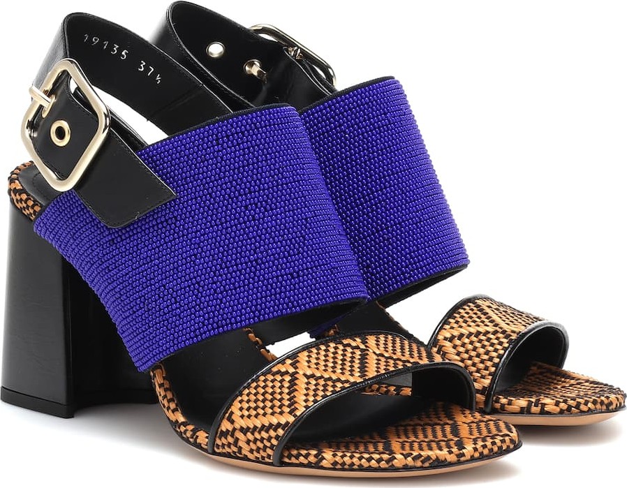 Dries Van Noten Beaded raffia sandals
