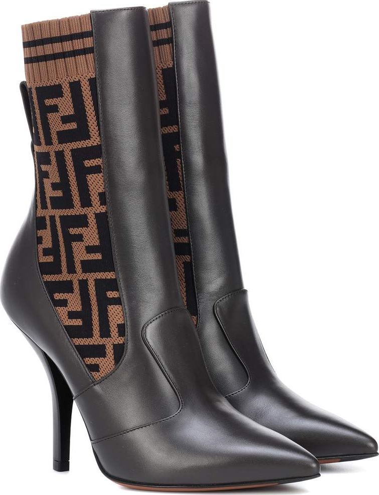 Fendi Rockoko leather ankle boots