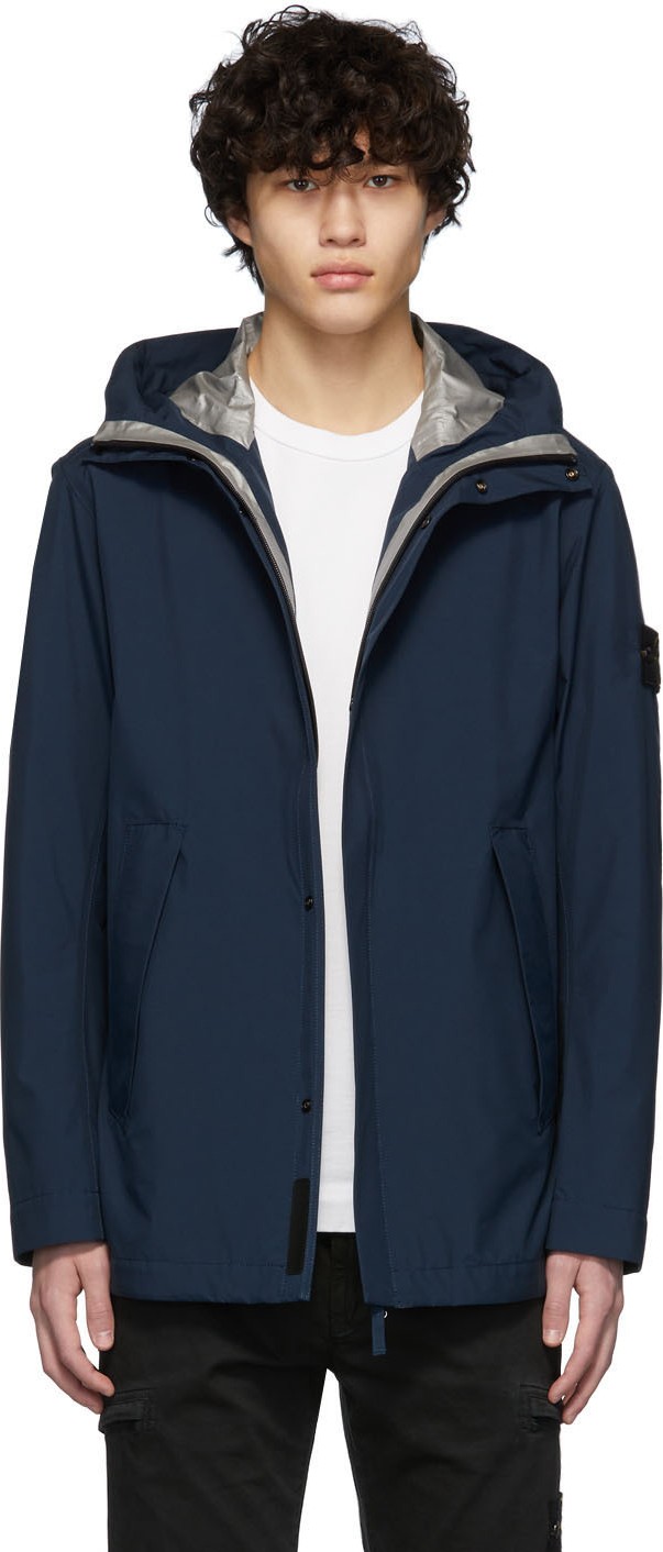Stone Island Navy Hooded Jacket