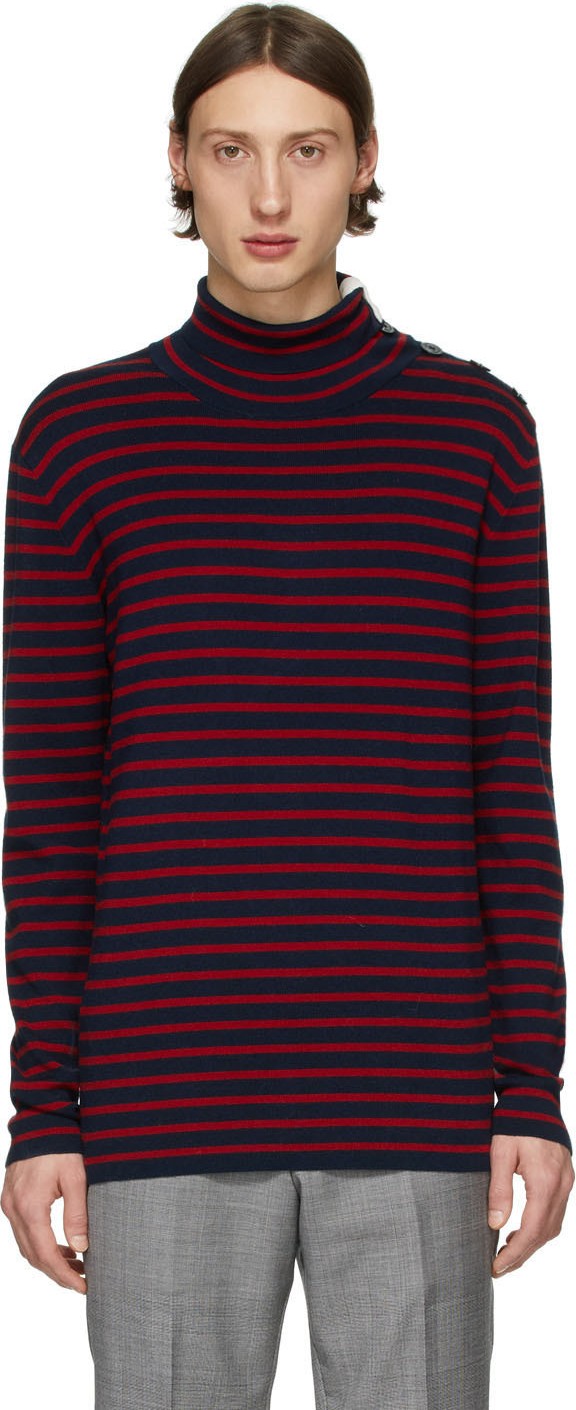 Tiger Of Sweden Navy & Red Hamper Sweater