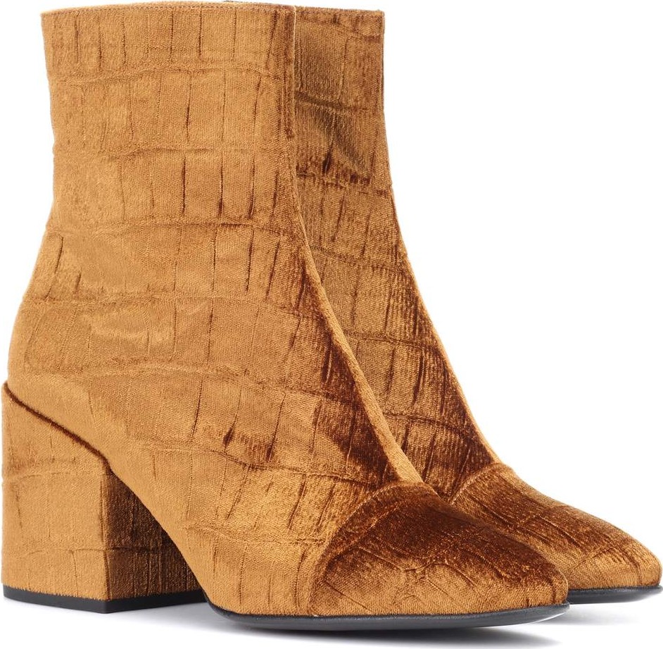 Dries Van Noten Velvet ankle boots