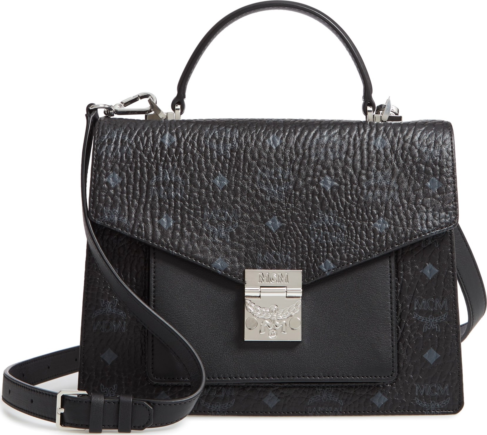 MCM Medium Patricia Visetos Coated Canvas Satchel