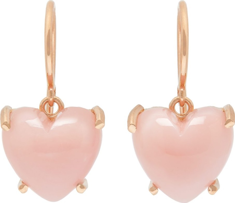 Irene Neuwirth Love pink opal & 18kt rose-gold earrings